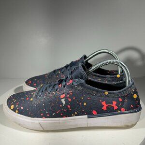 Under Armour Kids Youth Boys Size 6 Sneakers Shoes Splatter Paint Dots Gray UA